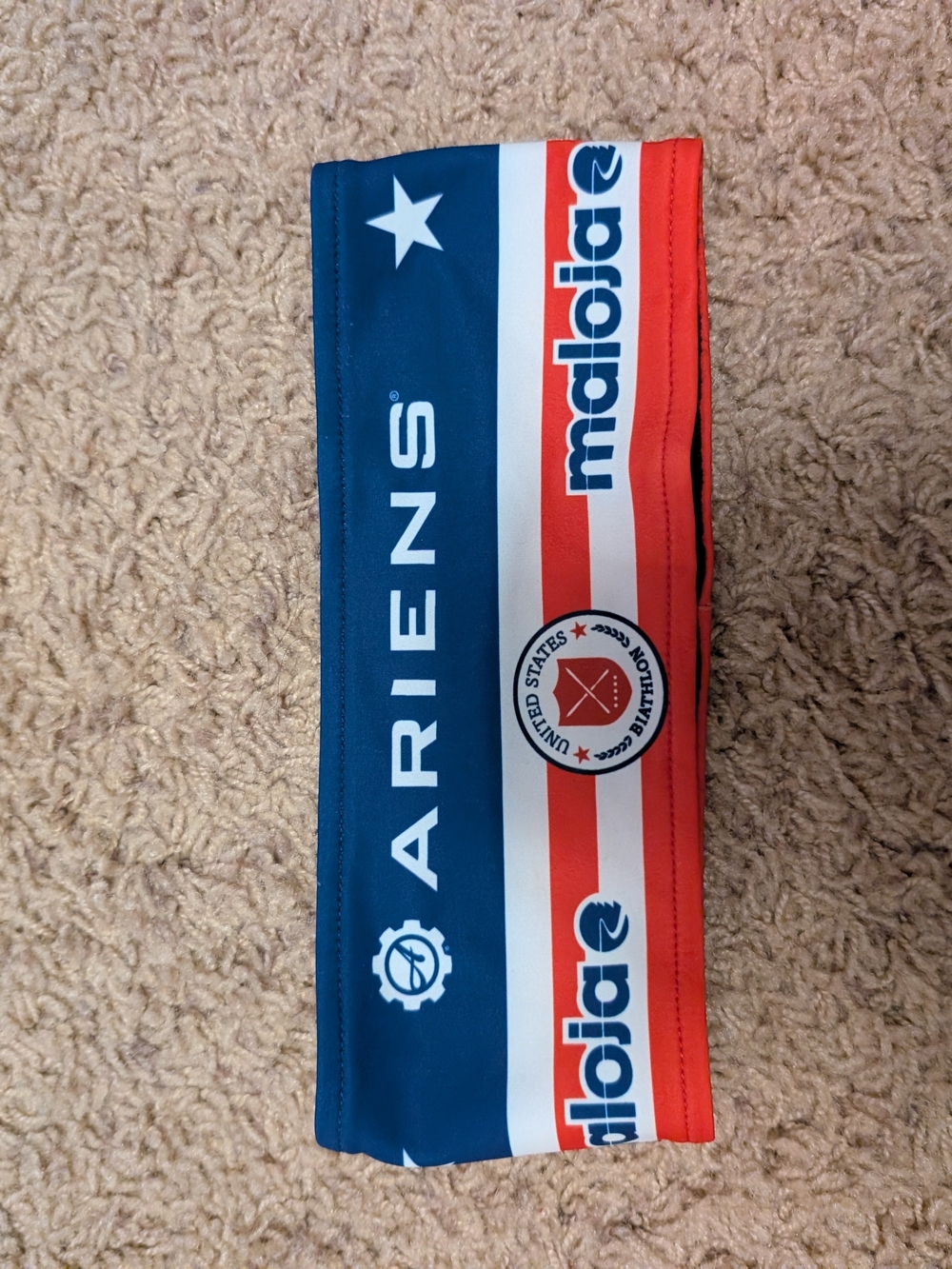 Maloja Red White Blue Athletic Headband